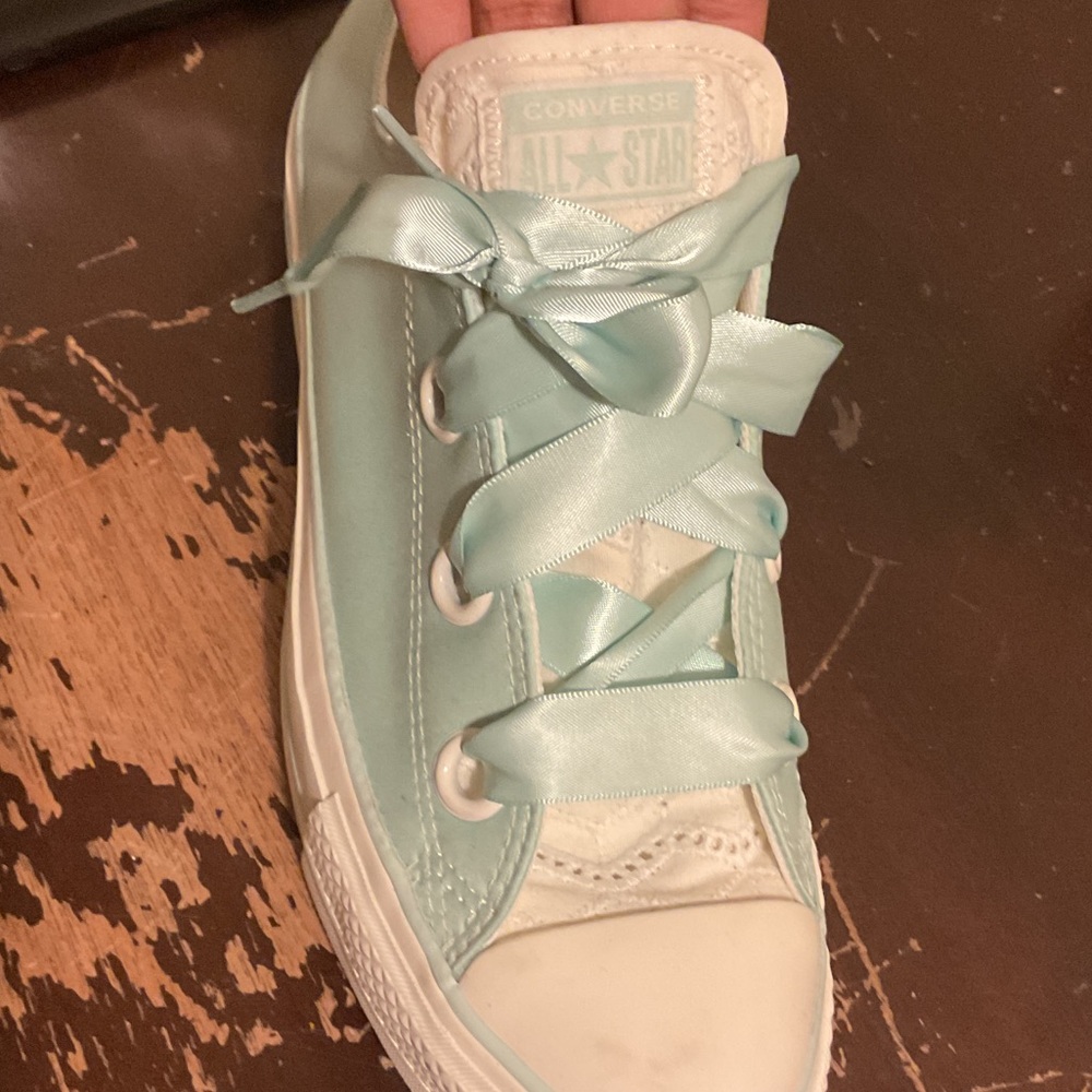 Converse Satin Lace Aqua Sneakers